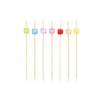 Fingerfood spiesjes 12 cm assorti kleuren "Square"