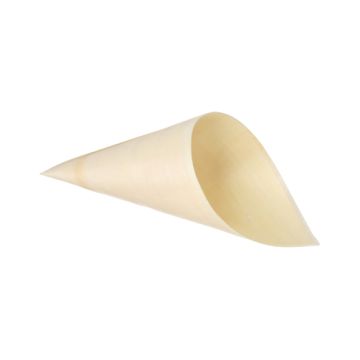 Fingerfood / amuse cone, hout "pure" Ø 11 cm · 21 cm