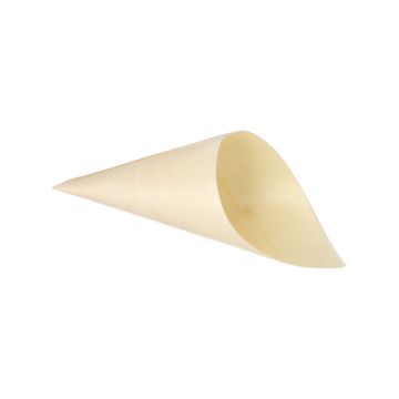 Fingerfood / amuse cone, hout "pure" Ø 9,5 cm · 18 cm