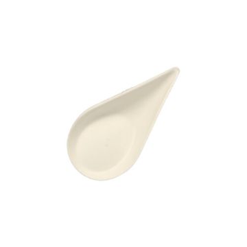 Fingerfood amuse bordje suikerriet "pure" 10,5 x 5,7 cm, Druppel, PFAS-vrij, wit