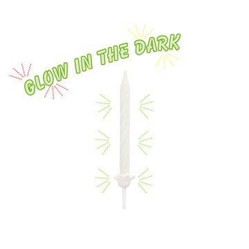 Kaarsen met houder 6 cm "Glow in the dark"