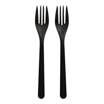 Herbruikbare vorken van PP-MF, 18,5 cm zwart extra stabiel, vork reusable