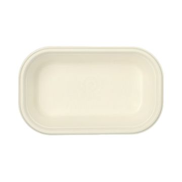 Bio gastronorm schaal GN 1/4 suikerriet met PLA coating 1,8 l 6,5 cm x 26,5 cm x 16,2 cm PFAS-vrij bagasse wit