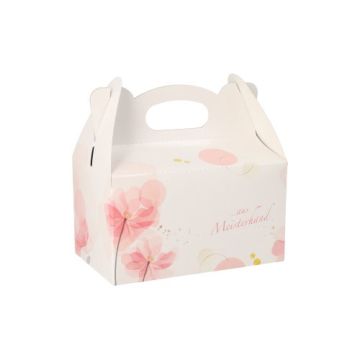 Gebakdozen plein 16 cm x 10 cm x 9 cm rosé met handvaten