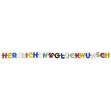 Letterguirlande 2,5 m "Herzlichen Glückwunsch"