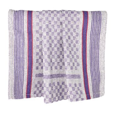 Theedoek met ruiten 90 x 45 cm wit/violet