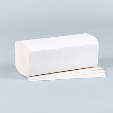 Handdoekjes V-vouw 23 cm x 25 cm wit "Eco" 2-laags (20x160)