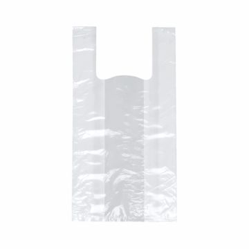 Hemddraagtassen, HDPE 48 cm x 22 cm x 12 cm, transparant, knoopzak