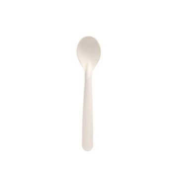 Papieren kartonnen koffielepel "pure" 14,5 cm wit, dessertlepel, FSC met verstevigde steel