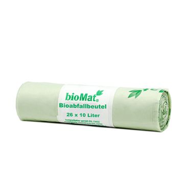 Bio compostzak op zetmeelbasis 10 l, 44 x 50 cm met handvat, biodegradable GFT afvalzak
