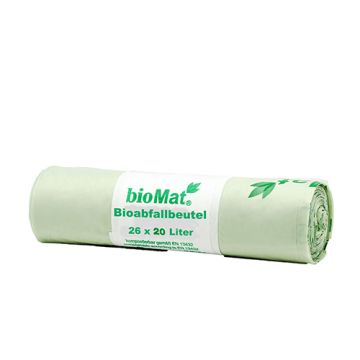 Bio compostzakken op zetmeelbasis 20 l, 44 x 56 cm met handvat, biodegradable GFT afvalzak