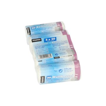 Pedaalemmerzakken, LDPE 5 l 44 cm x 36 cm  wit