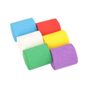 Crêpeslinger 10 m x 5 cm assorti kleuren watervast