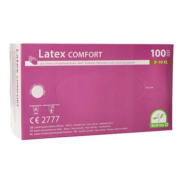"Medi-Inn PS" Handschoenen Latex poedervrij "Comfort" wit/natuur Maat XL
