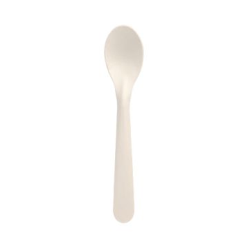 Papieren kartonnen lepel "pure" 17,6 cm wit, FSC met verstevigde steel