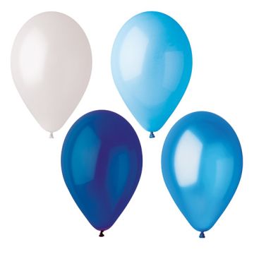 Grote ballonnen in verschillende blauwtinten Ø 25 cm feestballons "Blue-Mix"