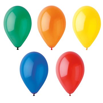 Ballonnen Ø 25 cm assorti kleuren feestballon heliumballon "Crystal"