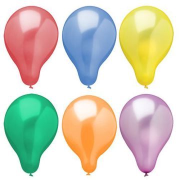 Ballonnen Ø 25 cm assorti kleuren "Metallic"