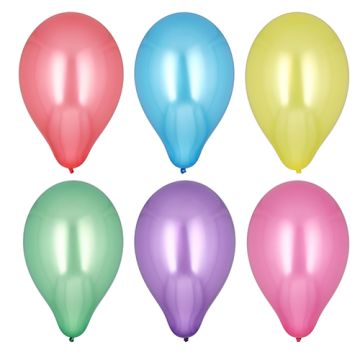 Ballonnen Ø 25 cm assorti kleuren "Metallic"