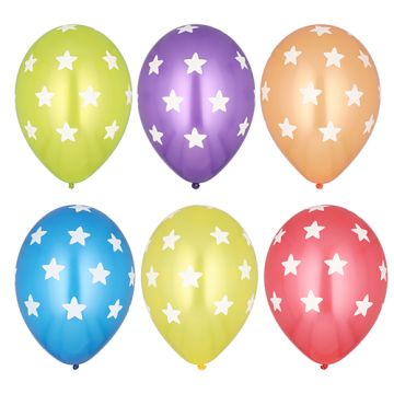 Bonte ballonnen met sterren Ø 29 cm assorti kleuren feestballon "Stars"