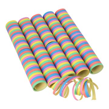Serpentines 4 m "Stripes" brandvertagend carnaval verjaardag feest