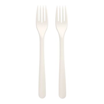 Herbruikbare vorken C-PLA "Folia" 19 cm wit vork reusable