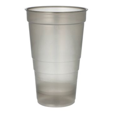 Herbruikbare drink of bierbeker 0,5 l smokey grijs reusable bierglas
