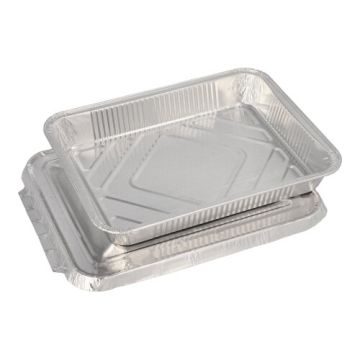 Menuschalen met deksel, aluminium 1-vaks 930 ml 3 cm x 17,7 cm x 22,5 cm