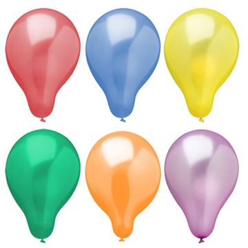 Ballonnen Ø 25 cm assorti kleuren "Metallic"