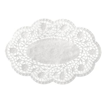 Mokkaranden ovaal 18 cm x 13 cm wit