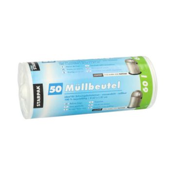 Pedaalemmerzakken, HDPE 60 l 81 cm x 63 cm wit
