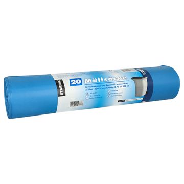 Industriezakken, LDPE 120 l 110 cm x 70 cm blauw