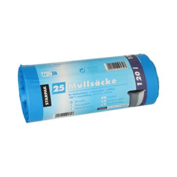 Industriezakken, HDPE 120 l 110 cm x 70 cm blauw