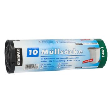 Industriezakken, LDPE 140 l 110 cm x 80 cm zwart