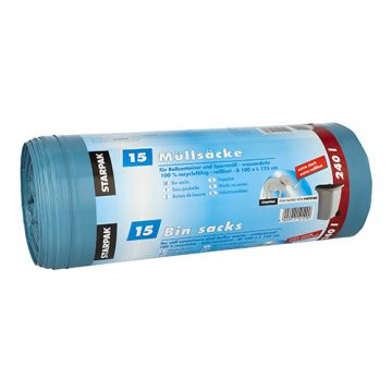 Industriezakken, LDPE 240 l 125 cm x 100 cm blauw