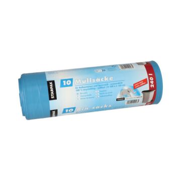 Industriezakken, LDPE 240 l 125 cm x 100 cm blauw