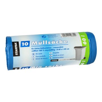 Industriezakken, LDPE 60 l 85 cm x 60 cm blauw
