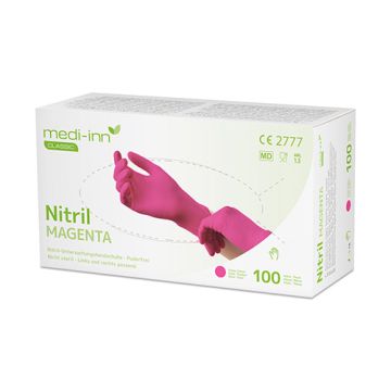 Handschoenen nitril poedervrij magenta XL