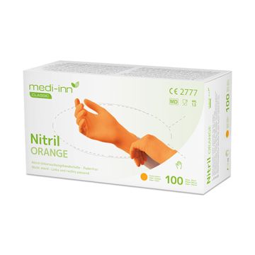 Allround handschoenen nitril poedervrij oranje maat L