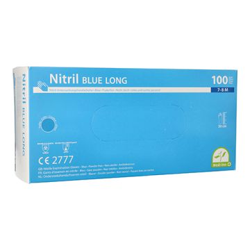 "Medi-Inn" Handschoenen Nitril poedervrij "Long" blauw M