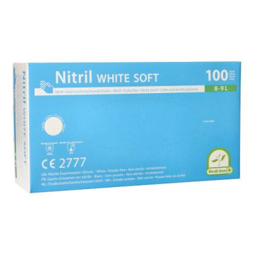 "Medi-Inn" Handschoenen Nitril poedervrij "White Soft" wit L