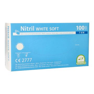 "Medi-Inn" Handschoenen Nitril poedervrij "White Soft" wit M