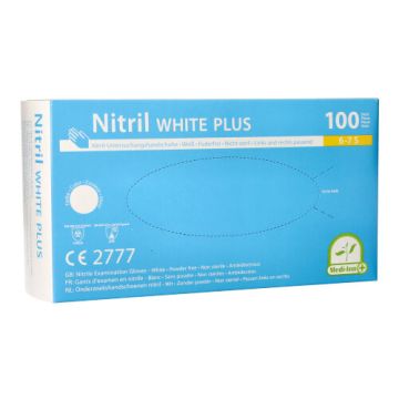 "Medi-Inn PS" Handschoenen Nitril poedervrij "White Plus" wit Maat S