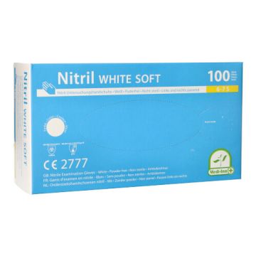 "Medi-Inn" Handschoenen Nitril poedervrij "White Soft" wit Maat S