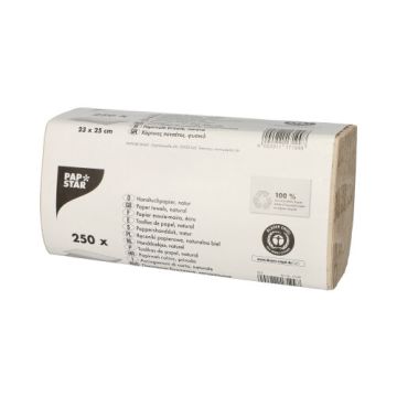 Handdoekjes 23 cm x 25 cm natuur Zick Zack, V-laags, 1-laags