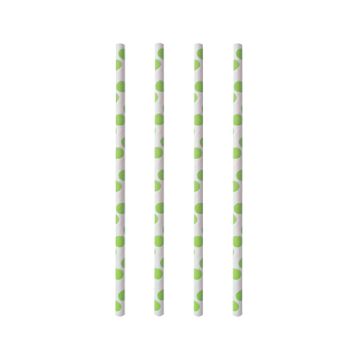 Drinkrietjes, papier Ø 6 mm · 20 cm "green Dots"