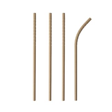 Buigbare drinkrietjes van papier "pure" Ø 6 mm · 20 cm bruin, papieren buigrietjes, FSC