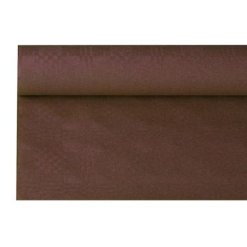 Tafelkleed papier met damastprint 6 m x 1,2 m bruin