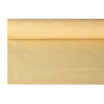 Tafelkleed papier met damastprint 6 m x 1,2 m creme