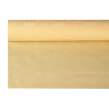 Tafelkleed papier met damastprint 8 m x 1,2 m creme